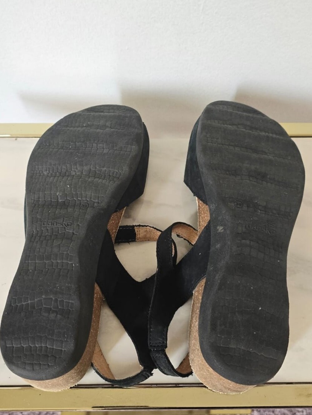 Women's Black Suede Open-Toe Slingback SandalsDansko Marcy Slip-On Wedge Sandal - Picture 4 of 6